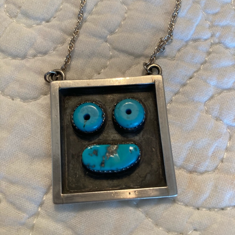Jeanette Dale sterling silver turquoise pendant